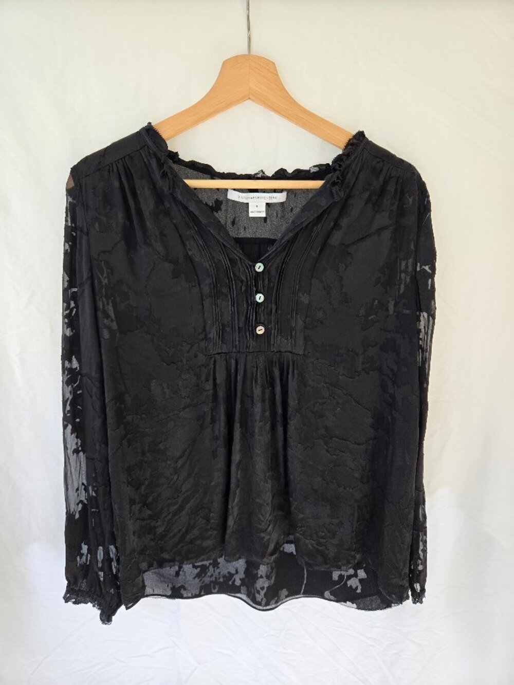 Diane von Furstenberg Black Silk Blend Blouse 8